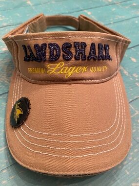 Tan Landshark Visor with Metal Bottlecap Accent and Hidden Bottle Opener